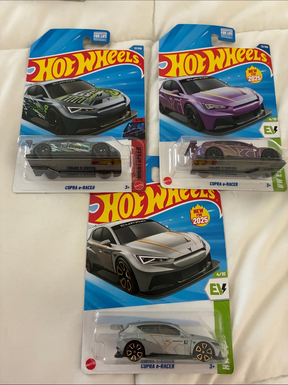 Hot Wheels Cupra e-Racer Toy Car - Silver, Purple & Black (3-Pack)